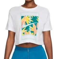 Nike Dri Fit Cropped Slam Tee Shirt -Tennis Gear Shop FJ2711 100